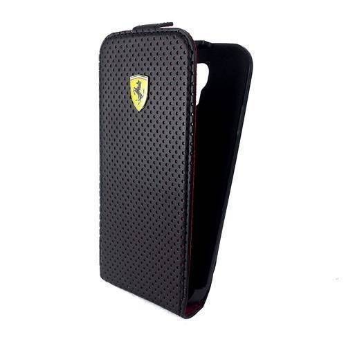 Ferrari S4 Flip Case New Challenge full perforated Black fuer Samsung Galaxy S4 - Ferrari