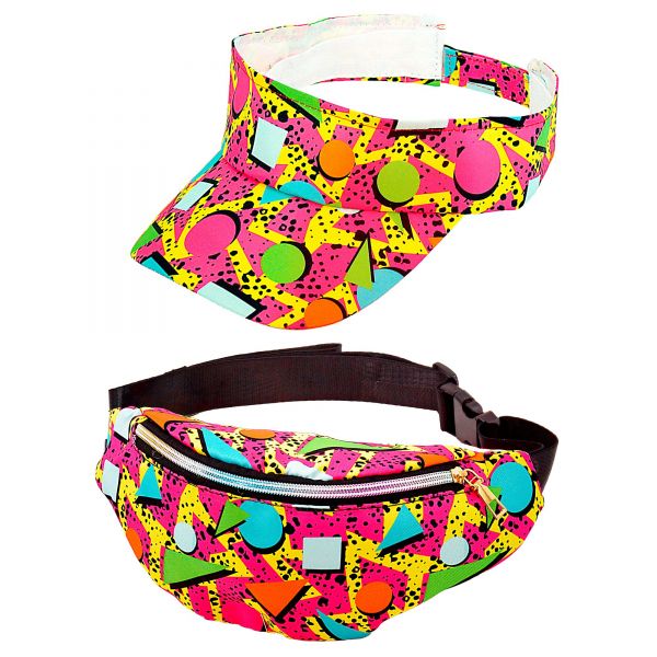 The 80s Funky Fashion - Funky Pink (Schirmmütze & Gürteltasche) - Widmann