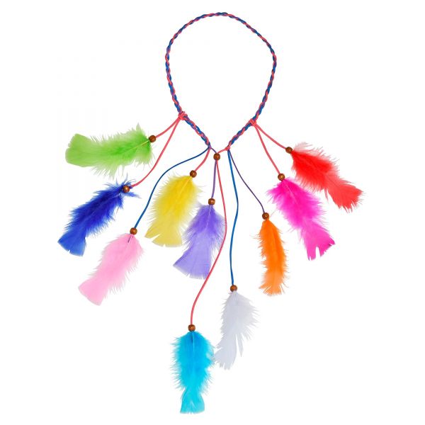 Indianer Stirnband mit Bunten Federn, - Widmann