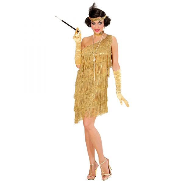 Charleston (Kleid, Pailletenhalsband, Stirnband mit Feder), L - Widmann