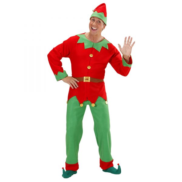 Elf Helfer Des Weihnachtsmanns (Oberteil mit Gürtel, Hose, Hut), XL - Widmann