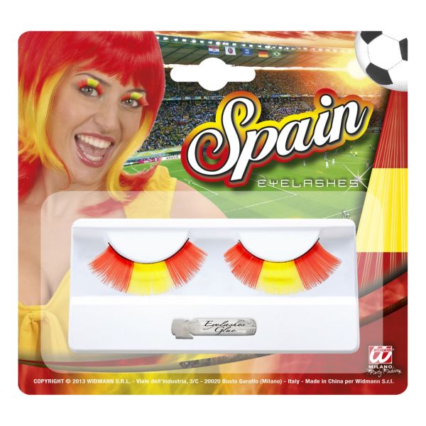 Wimpern Spanien mit Klebstoff in Glasflasche, - Widmann