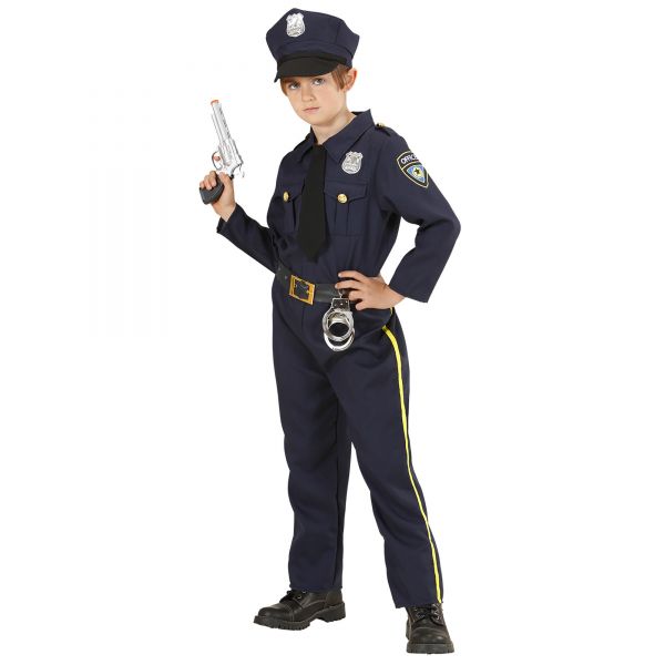 Polizist (Hemd mit Krawatte, Hose, Mütze), 116 cm / 4-5 Jahre - Widmann
