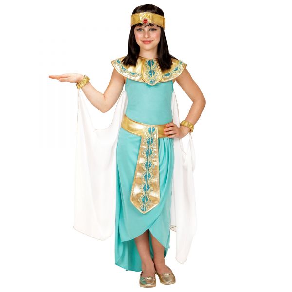 Ägyptische Königin (Kleid, Gürtel, Armbänder, Stirnband, Umhang), 116 cm / 4-5 Jahre - Widmann