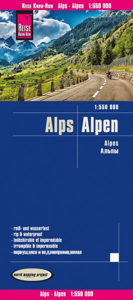 Reise Know-How Landkarte Alpen / Alps / Alpes(1:550.000): Reiß- und wasserfest - Reise Know-How Ve...