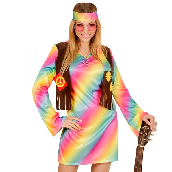 Hippie Girl (Kleid mit Weste, Stirnband), S - Widmann