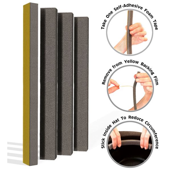 4 Selbstklebende Schaumstoffstreifen Zur Grössenanpassung von Hüten, - Widmann