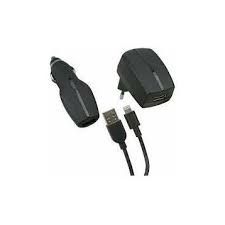 Fontastic MFI 3 in 1 Car + Travel charger Set für Apple iPhone lightning mit 1A, schwarz - Fontastic