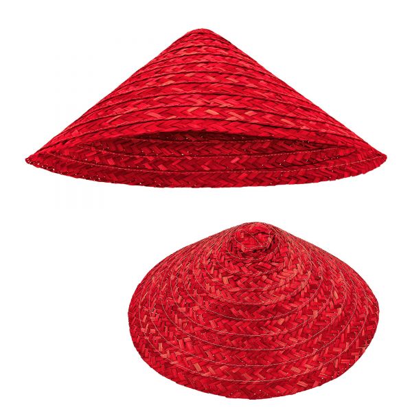 Vietkong Strohhut Rot, - Widmann