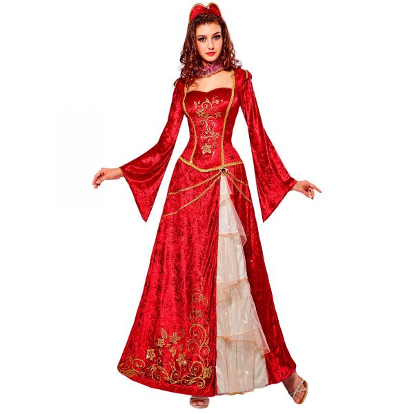 Renaissance Prinzessin (Kleid, Halskrause, Kopfschmuck), M - Widmann