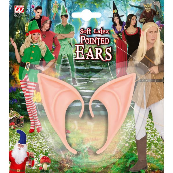 Spitze Ohren aus Weichem Latex (Für Elfe, Fee, Hexe, Teufel Usw.), - Widmann