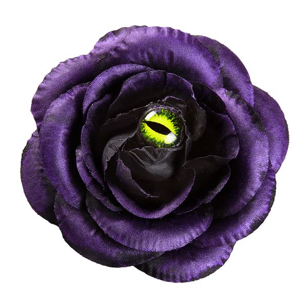 Haarspange Violette Rose mit Katzenauge, - Widmann