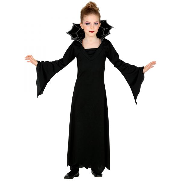 Vampirin (Kleid, Kragen), 128 cm / 5-7 Jahre - Widmann