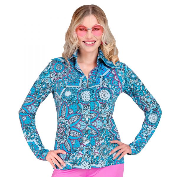 The 60s Fashion - Blue Mandala (Bluse), L/XL - Widmann