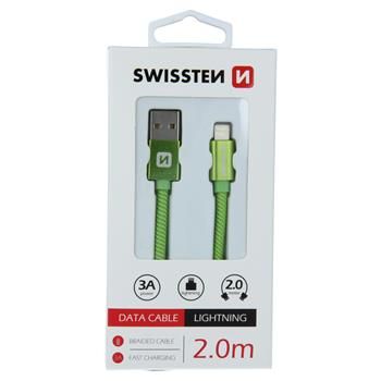 Swissten Datenkabel Textile USB / lightning 2.0 M grün - Swissten