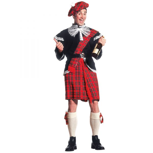 Schotte (Jacke mit Jabot, Kilt, Gürtel, Schleife für Strümpfe, Hut), M - Widmann
