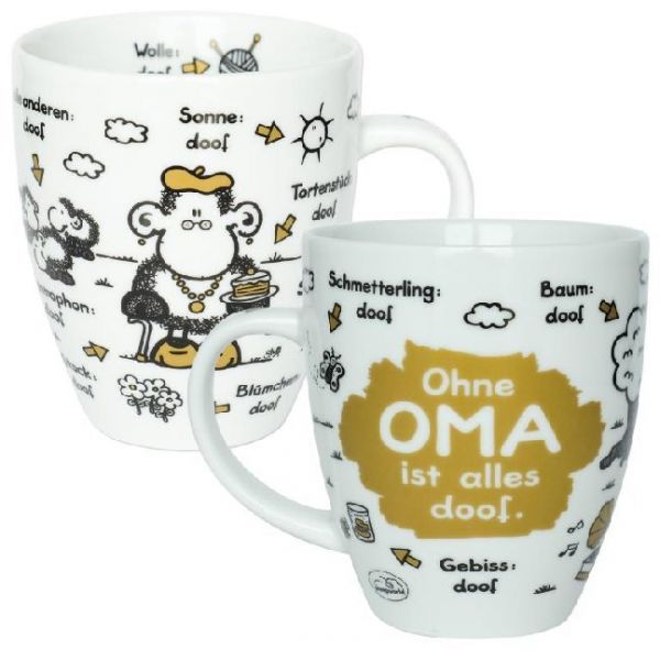 Tasse Ohne Oma ist alles doof: Schöne Kaffeetasse aus Porzellan - sheepworld