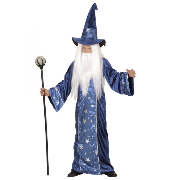 Fantasy Zauberer (Robe, Hut), 140 cm / 8-10 Jahre - Widmann