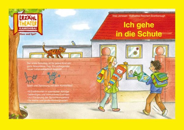 Kamishibai: Ich gehe in die Schule: 6 Bildkarten für das Erzähltheater - Hase und Igel