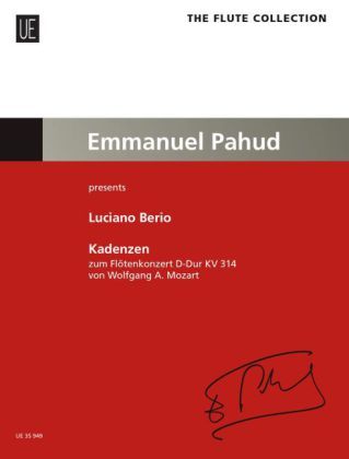 Kadenzen zum Flötenkonzert von Wolfgang A. Mozart D-Dur KV 314 für Flöte: The Flute Collection - Emm - Universal Edition