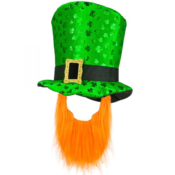 St. Patricks Day Zylinder mit Bart - Widmann