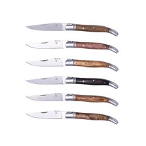 Laguiole Messerset, faltbar mit Holzgriff 6 Stück - Laguiole