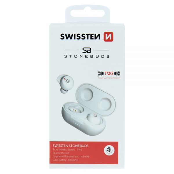 Swissten Bluetooth TWS Earphones STONEBUDS White - Swissten