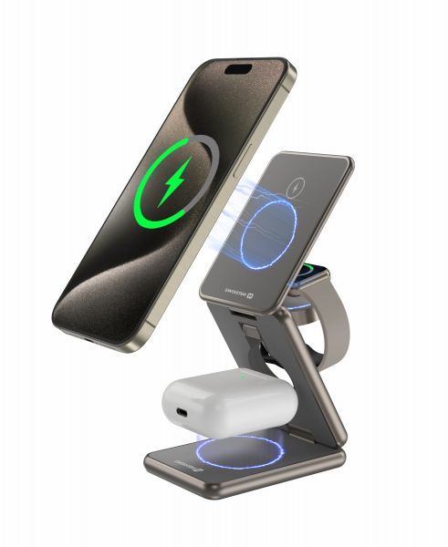 Swissten Wireless Aluminium CHARGER AL1 GREY (MagSafe kompatibel) - Swissten