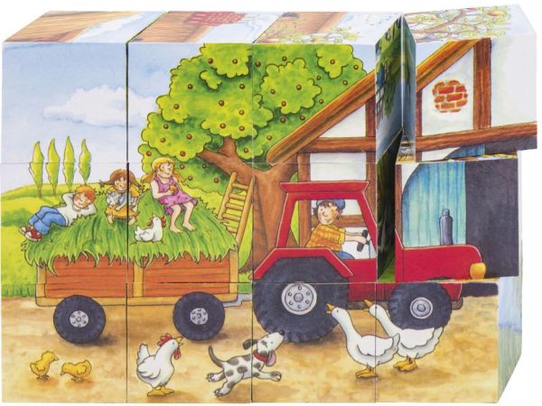 Jahreszeiten auf dem Bauernhof (Würfelpuzzle) - Gollnest & Kiesel