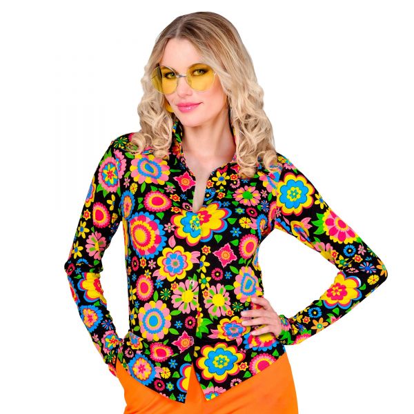 The 60s Fashion - Colorful Flowers (Bluse), XXL - Widmann