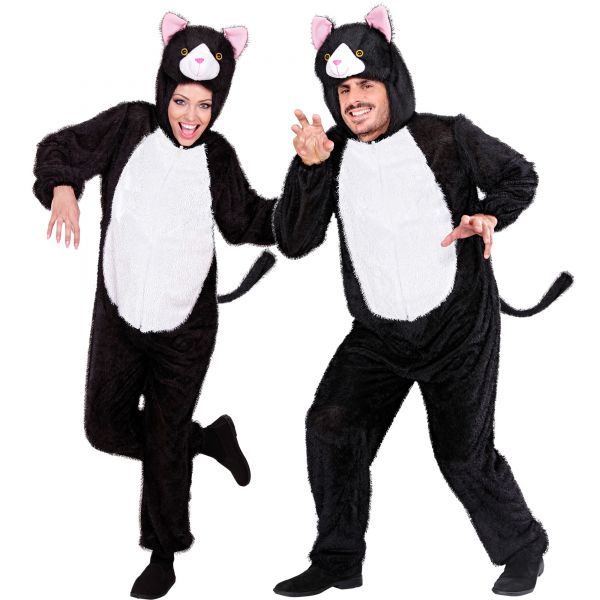 Katze Funny (Overall mit Kapuze), M - H 165 cm - Widmann