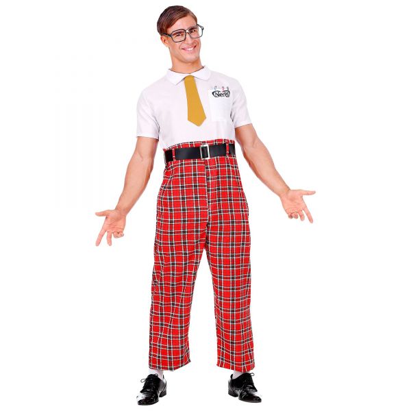 Nerd (Overall, Gürtel, Krawatte, Brille), XXL - Widmann