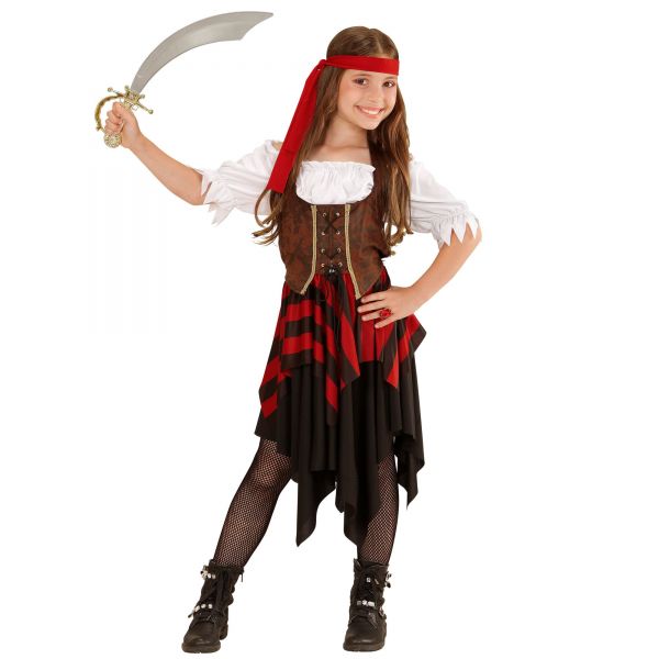 Piratin (Kleid, Korsett, Kopfband), 164 cm / 14-16 Jahre - Widmann