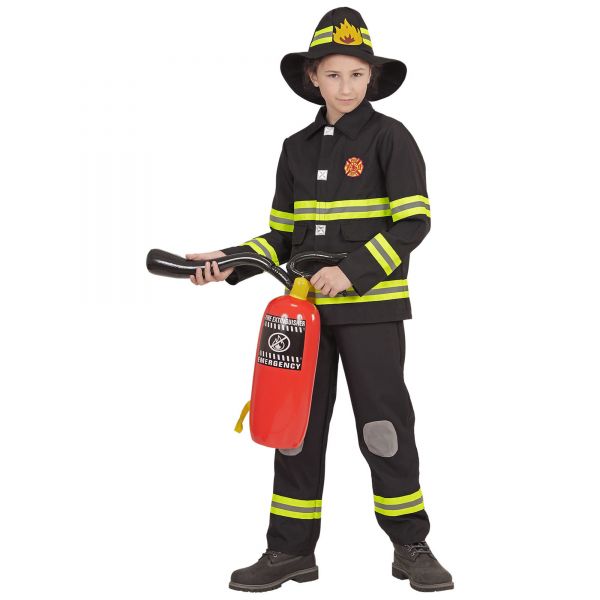 Feuerwehrmann (Oberteil, Hose, Helm), 116 cm / 4-5 Jahre - Widmann