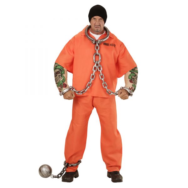 Tätowierter Gefangener (Oberteil, Tätowierten Muskelarmen, Hose), M - Widmann