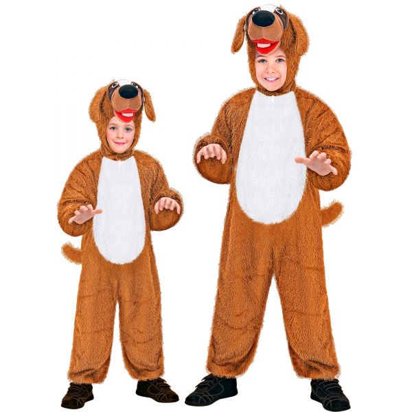 Hund Funny (Overall mit Kapuze ), 134 cm / 5-8 Jahre - Widmann