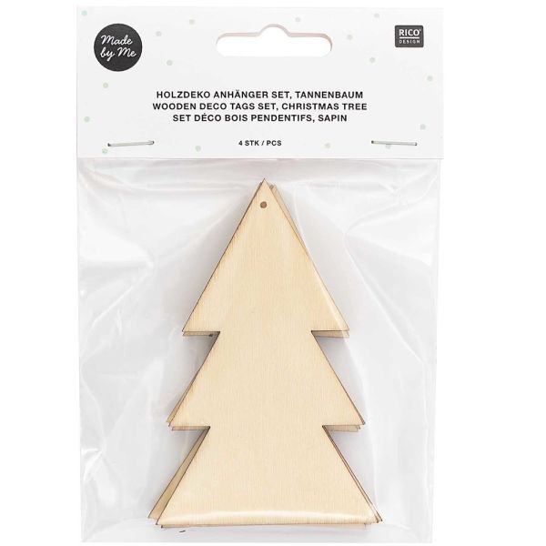 Holzdeko Anhänger Set Tannenbaum - RICO-Design tap