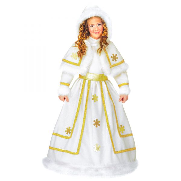 Schneeprinzessin (Kleid mit Petticoat, Gürtel, Cape mit Kapuze), 110 cm / 3-4 Jahre - Widmann