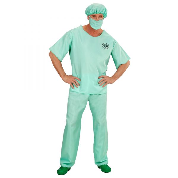 Notarzt (Oberteil, Hose, Kopfbedeckung, Mundschutz), S - Widmann