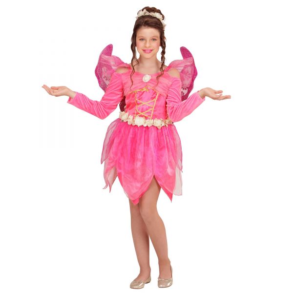 Wonderland Fairy (Kleid, Flügel), 140 cm / 8-10 Jahre - Widmann