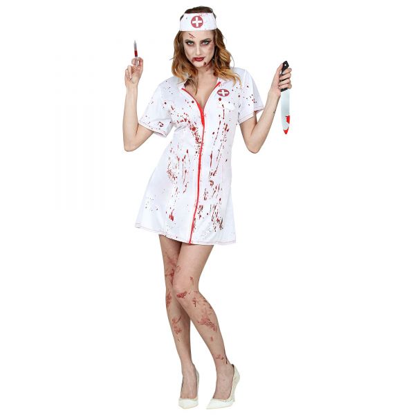 Zombie Krankenschwester (Kleid, Haube), S - Widmann