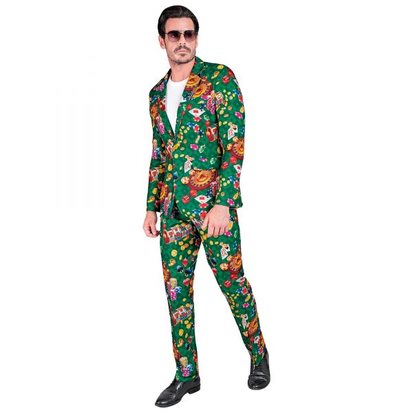 Casino Party Fashion Anzug (Jackett, Hose), S - Widmann