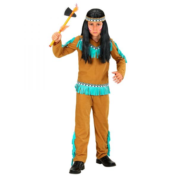 Indianer (Oberteil, Hose, Stirnband), 104 cm / 2-3 Jahre - Widmann