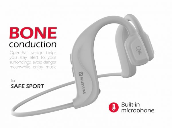 Swissten Bluetooth Earphones BONE CONDUCTION Weiss - Swissten
