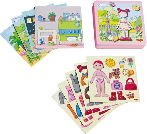 Magnetspiel-Box Anziehpuppe Lilli (Kinderspiel): 1 Box, 4 Hintergrundbilder, 54 magnetische Puzzlete - HABA Sales GmbH &...