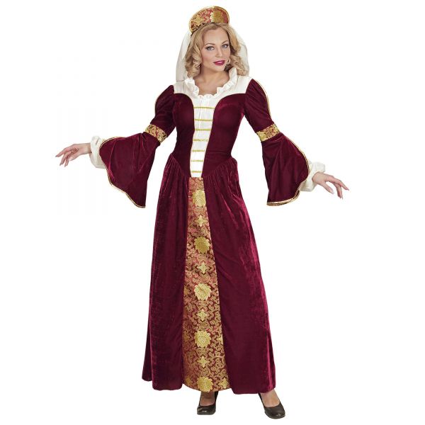 Mittelalter Königin (Kleid, Unterrock, mit Schleier), L - Widmann