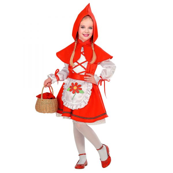 Rotkäppchen (Kleid, Gürtel, Mäntelchen mit Kapuze), 98 cm / 1-2 Jahre - Widmann