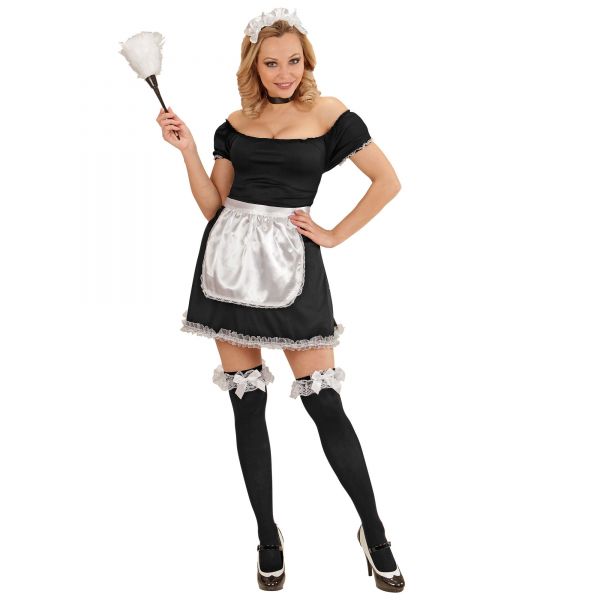 Zimmermädchen (Kleid, Schürze, Halskette, Kopfbedeckung), XL - Widmann