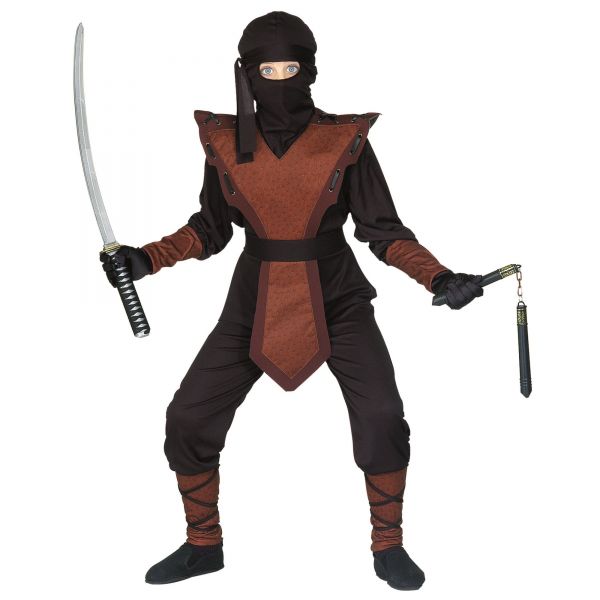 Ninja (Kostüm, Armatur, Maske, Kopfband), 140 cm / 8-10 Jahre - Widmann