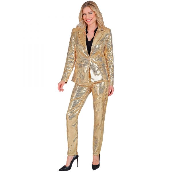 Party Fashion Hose (Paillettenhose Gold), L - Widmann